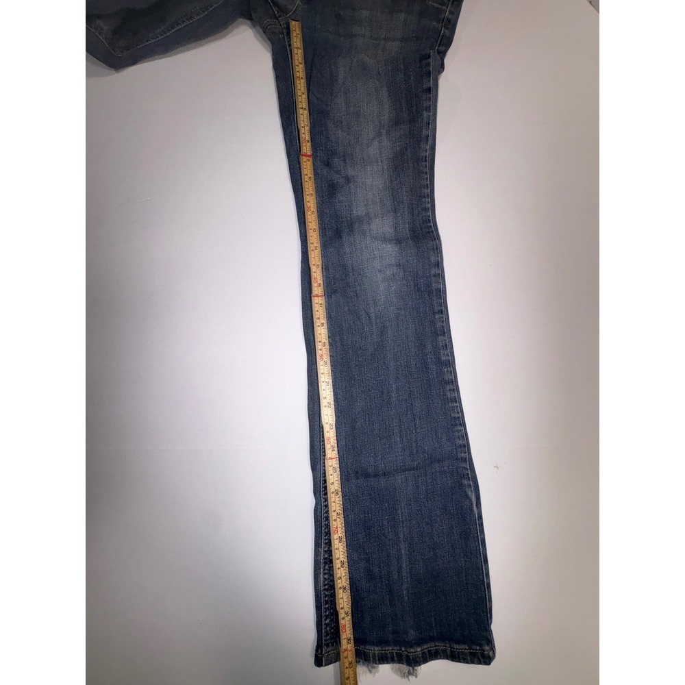 Grace in LA Womens Bootcut Jeans Blue Rhinestone Cross Distressed Size 11/29 - Picture 10 of 10